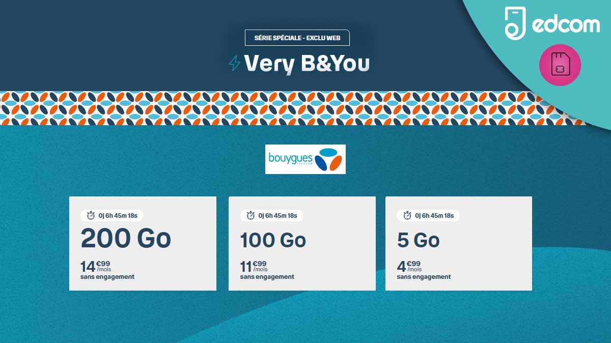 Ces forfaits mobiles Bouygues Telecom dès 4,99€/mois ne seront plus disponibles à minuit !