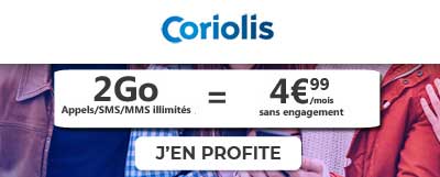 Forfait 2Go à 4,99 euros chez Coriolis