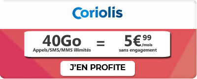 Forfait Coriolis 40 Go en promo