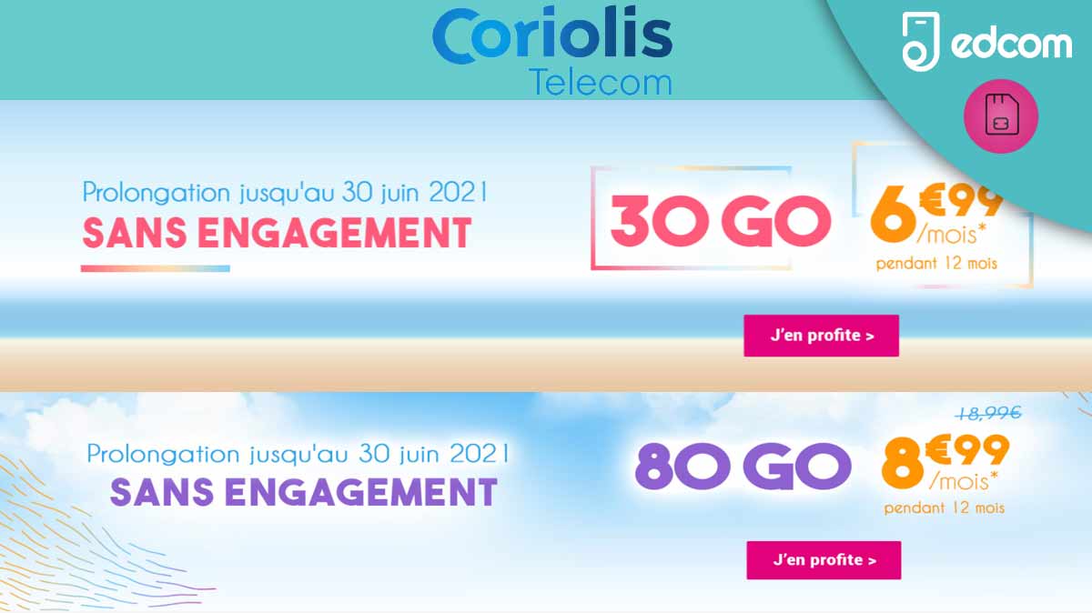 Coriolis Telecom vous offre 3 promos extras jusqu'à la fin du mois