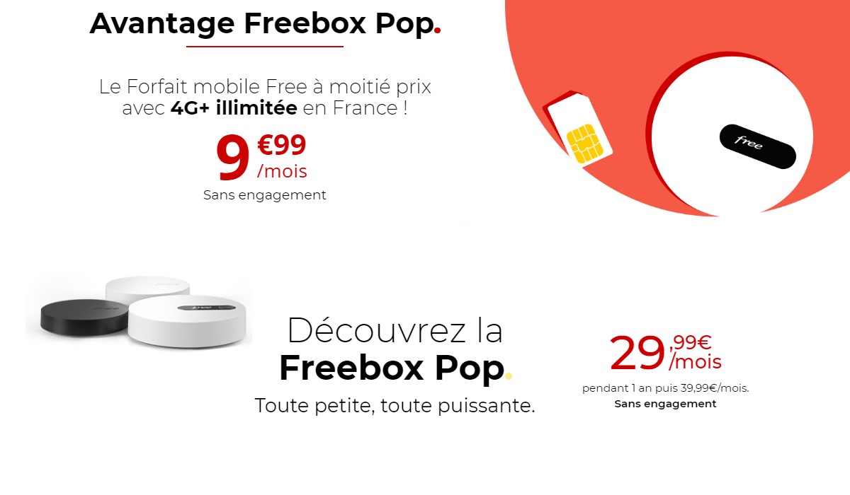Couplez votre Freebox Pop avec un forfait Full 4G+ chez Free pour 39,98€ par mois