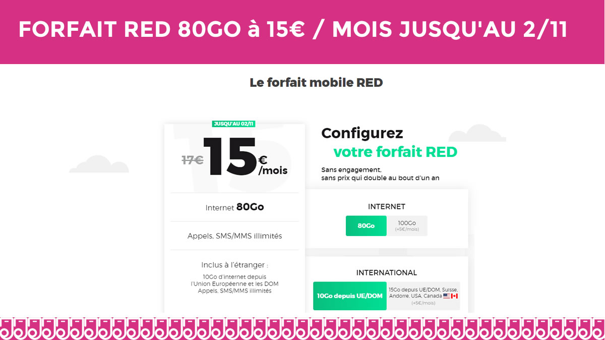 Craquez encore pour RED by SFR avec son forfait 80Go à 15€