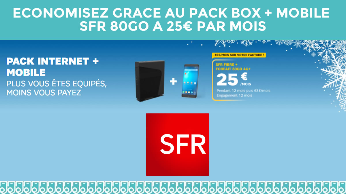 Craquez pour le pack SFR Box + Forfait mobile 80Go à 25€ !