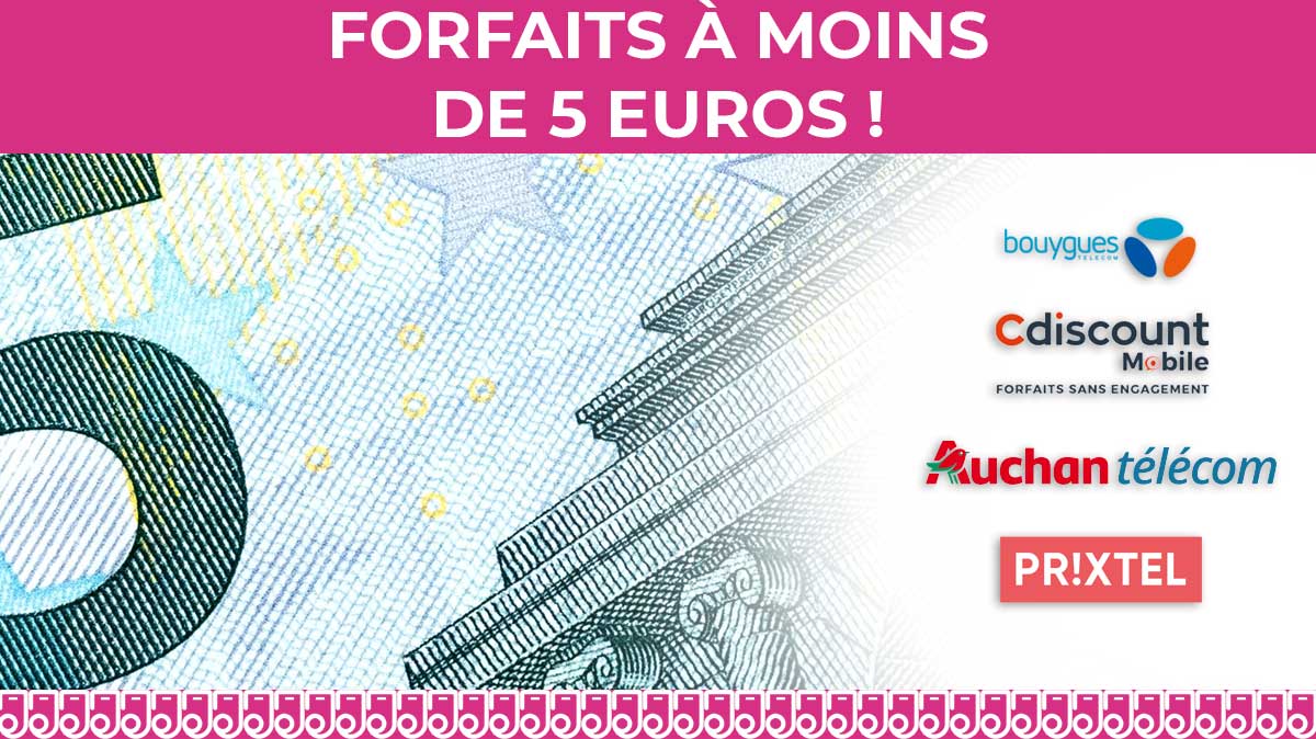 Découvrez 5 forfaits mobiles en promotion à moins de 5€/mois !