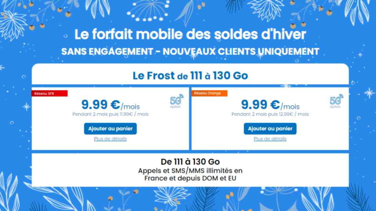 Découvrez la nouvelle offre exceptionnelle Le Frost de YouPrice : un forfait mobile 111Go à 9.99€ sur le réseau Orange ou SFR !
