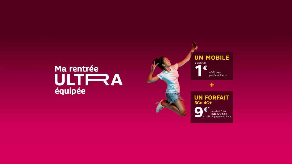 Découvrez le pack "1er mobile" de SFR pour la rentrée scolaire avec des smartphones dès 1€ !