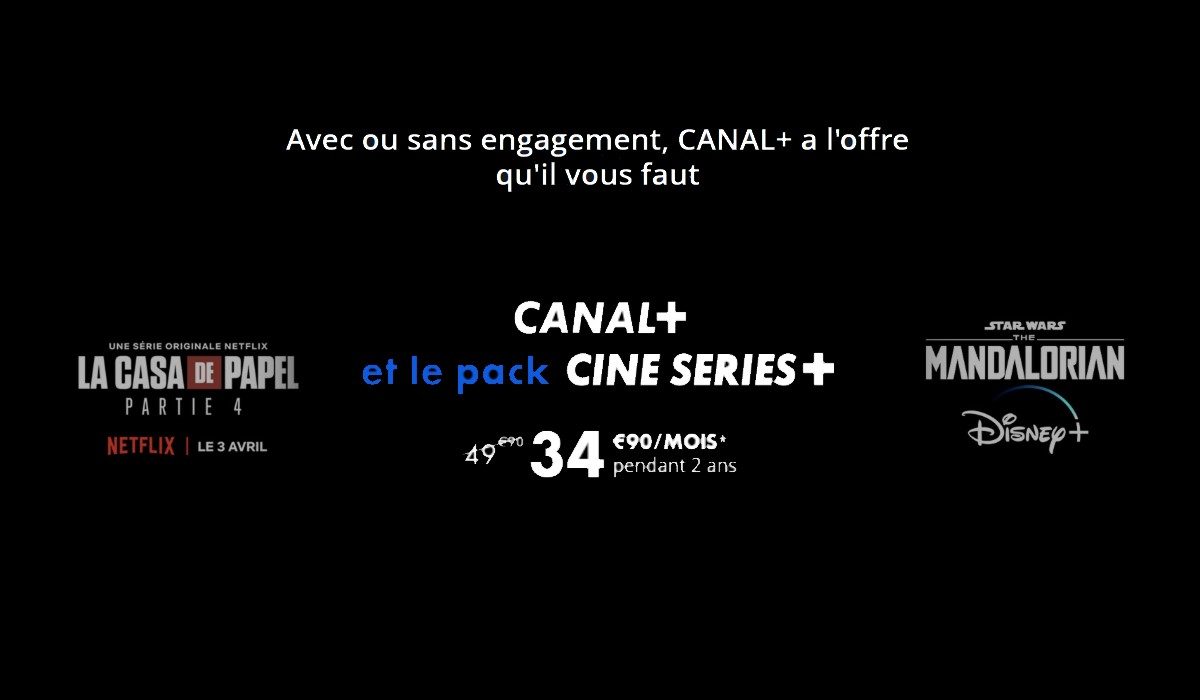 Découvrez Canal+ Cinéma avec Netflix , OCS et Disney+ pour 34,90€ en promo et 1 mois pour tester