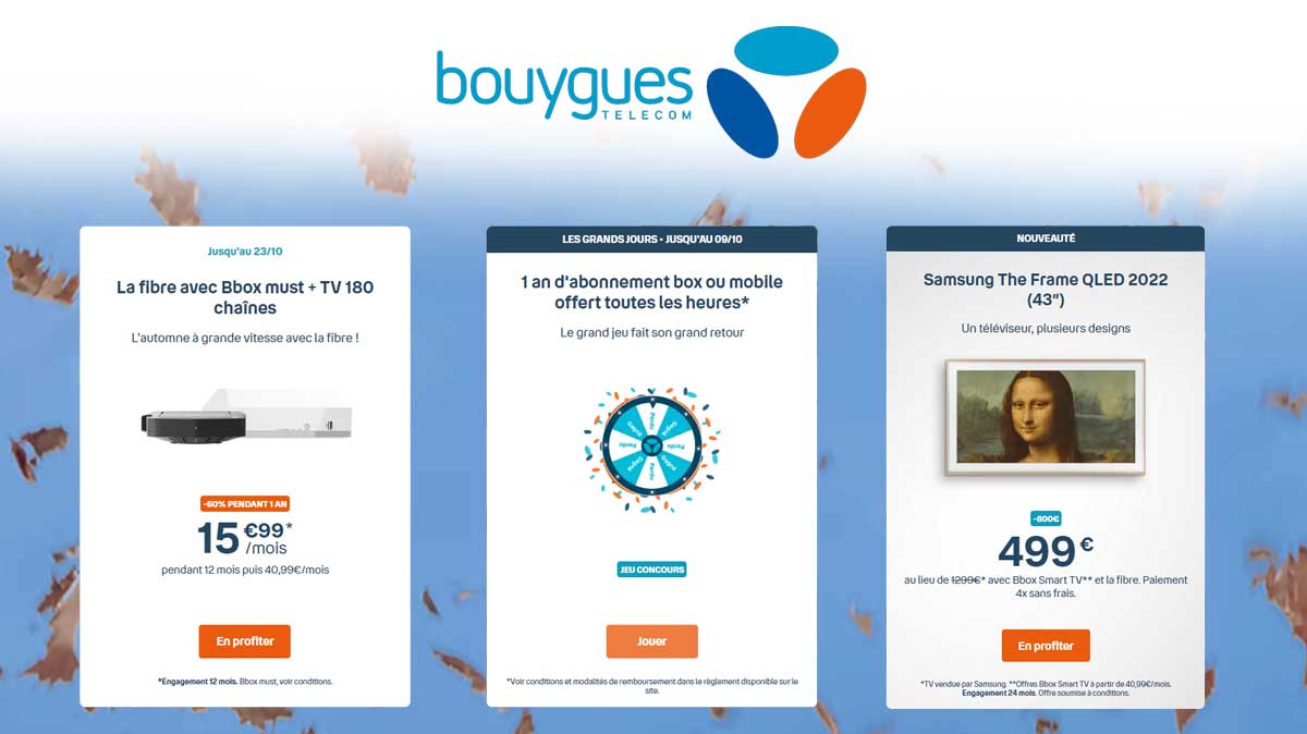 Découvrez les bons plans box de Bouygues Telecom : promo Bbox Must, TV The Frame et concours !