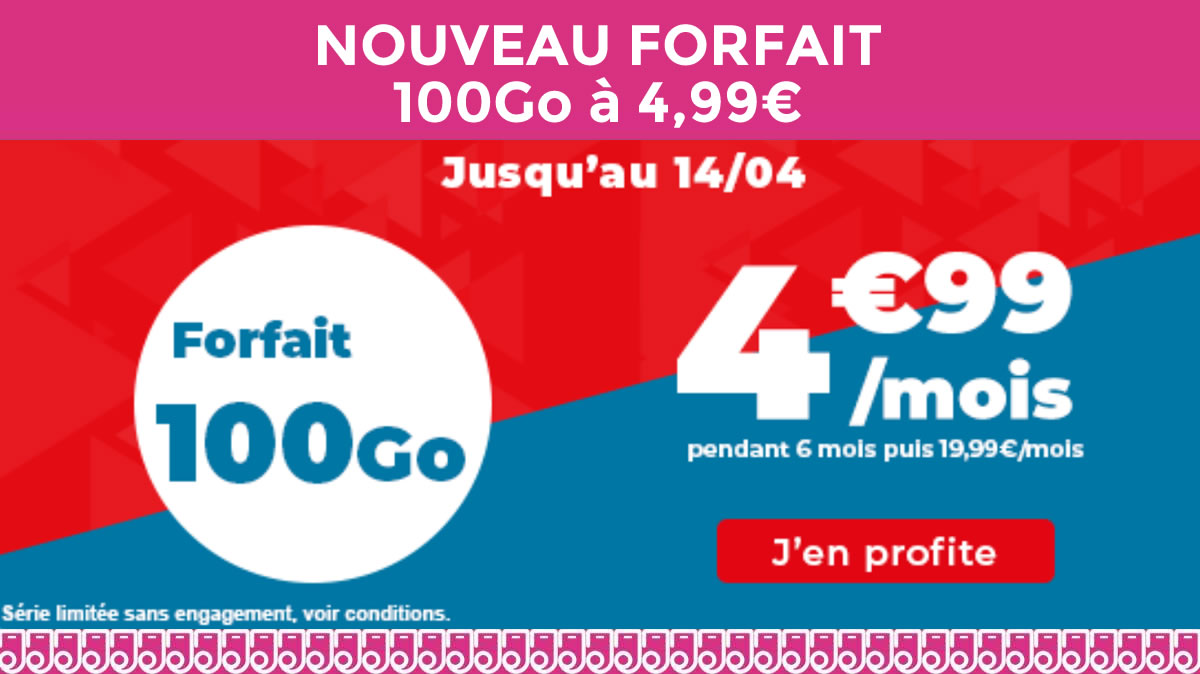 DU JAMAIS VU  !!! Un forfait 100Go à 4,99€ débarque ce matin chez Auchan