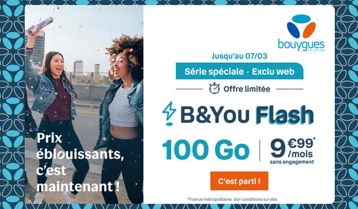 Dernière journée de la vente flash sur les forfaits B&You à prix cassés !