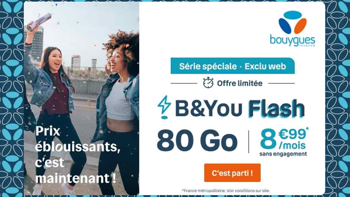 Dernière minute : le forfait B&You Flash 80Go à seulement 8.99€