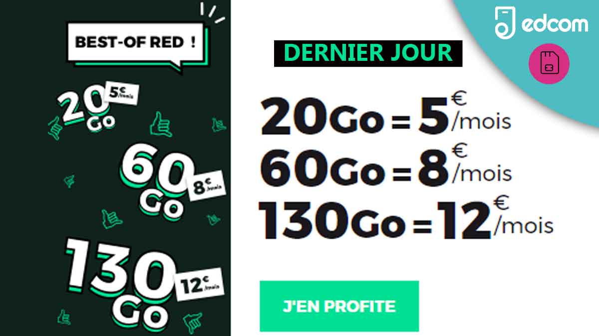 Dernières heures pour profiter des forfaits mobiles RED à prix cassés !