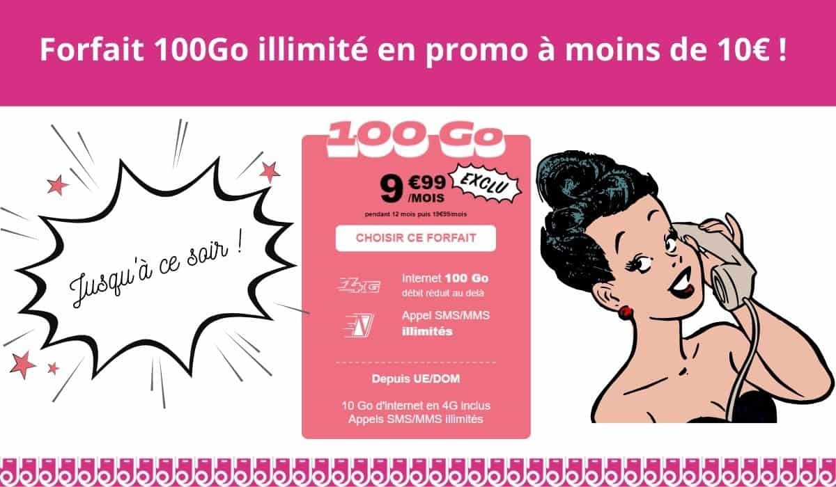 Dernier jour afin de saisir le forfait 100Go en promo à 9,99€ !
