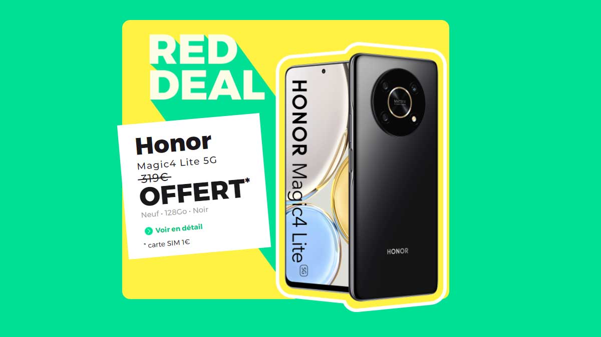 Dernier jour pour obtenir un smartphone Honor 5G à 0€ avec RED by SFR !