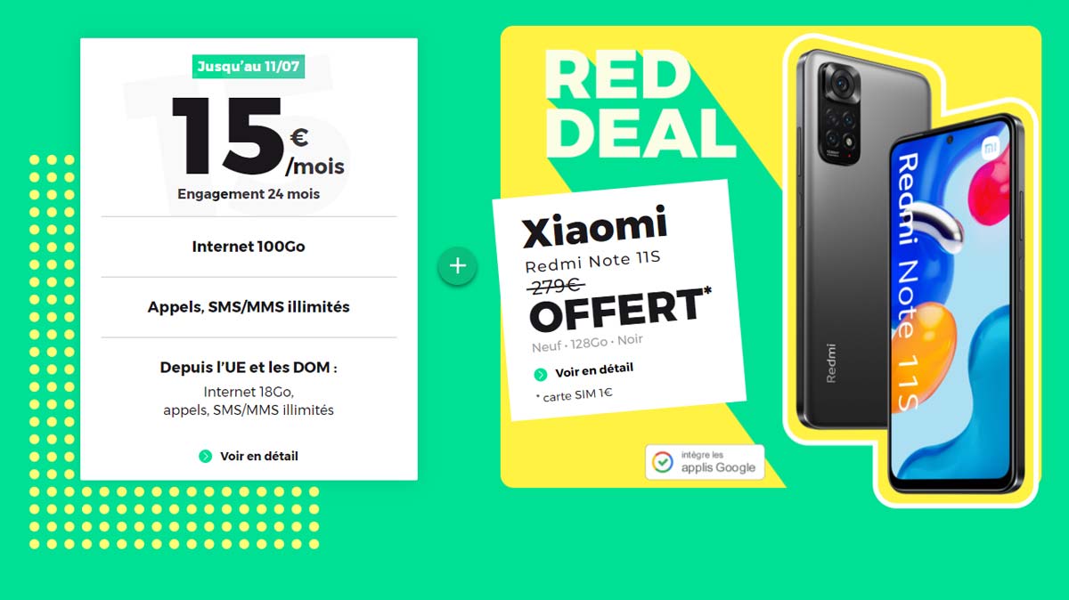 Dernier jour pour profiter d'un Xiaomi Redmi Note 11S offert grâce à RED by SFR