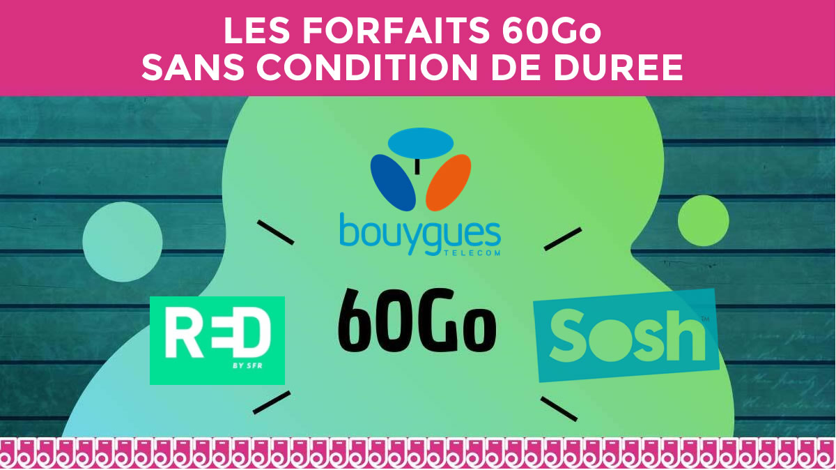 Des forfaits illimités 60Go à prix cassés sans condition de durée, ça vous tente ?