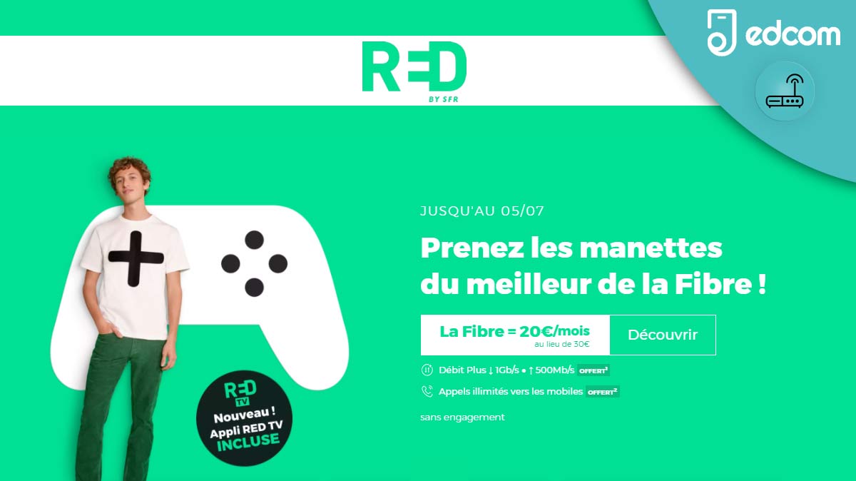 Des options en cadeau et un petit prix pour la box internet sans engagement de RED !