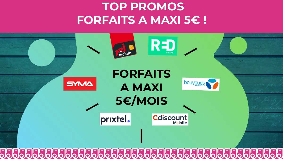 Economisez sur vos factures mobiles grâce aux promos forfaits à 5€ par mois ou moins du moment
