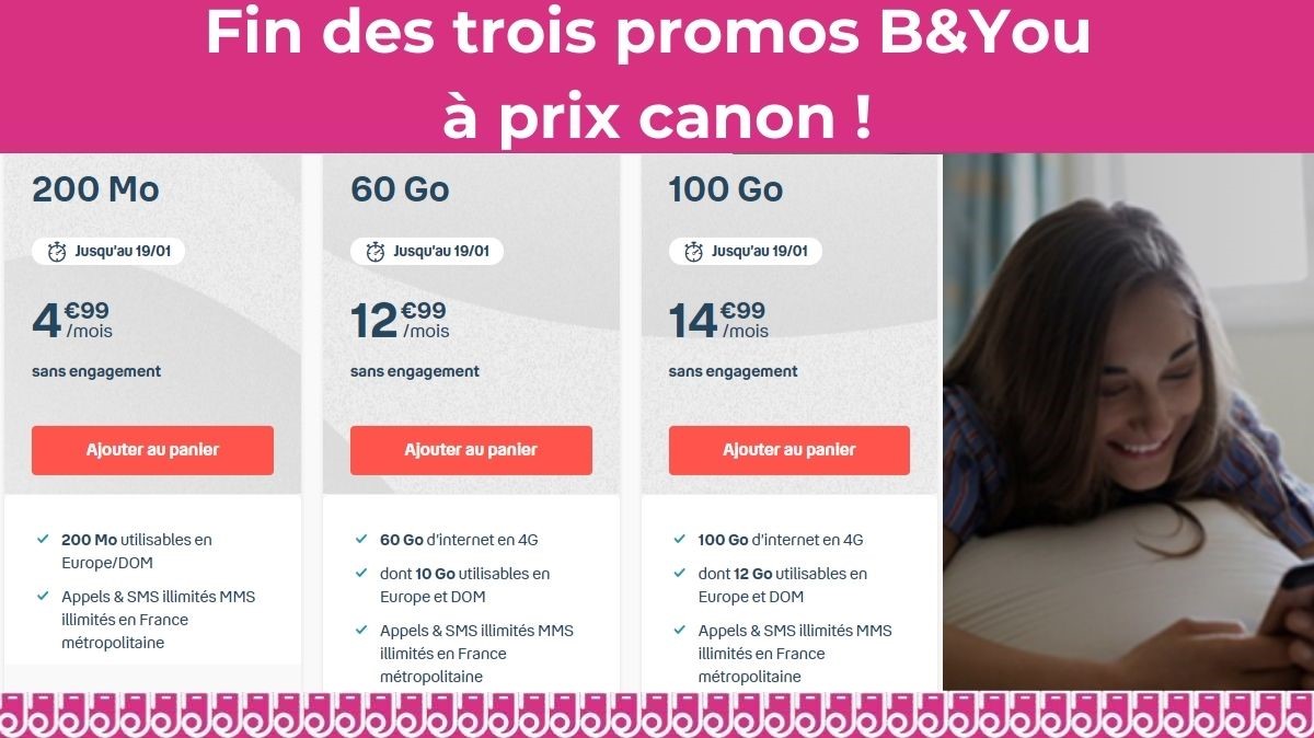 Fin ce soir des promos forfaits B&YOU de Bouygues Telecom