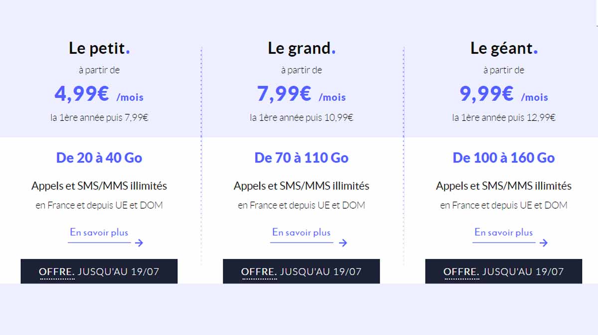 Fin en approche des promos dingues Le petit, Le grand et Le géant de l'opérateur Prixtel dès 4,99€ par mois