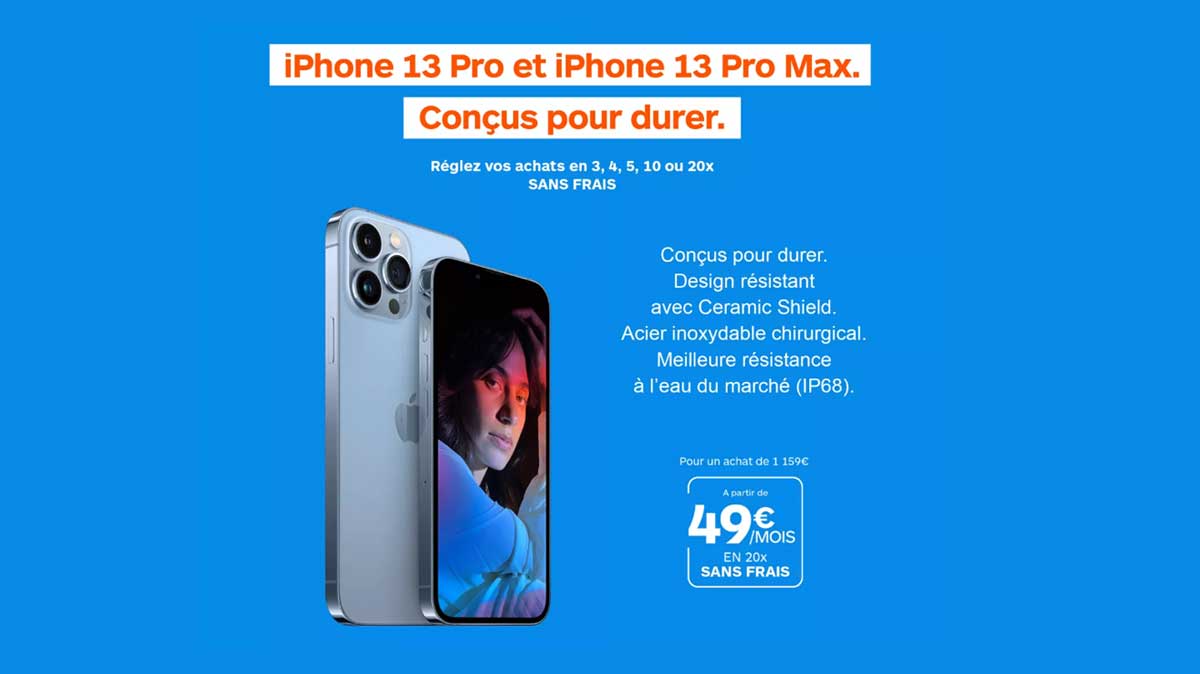 Financement spécial : réglez votre iPhone 13 Pro ou 13 Pro Max jusqu’à 20 fois sans frais !