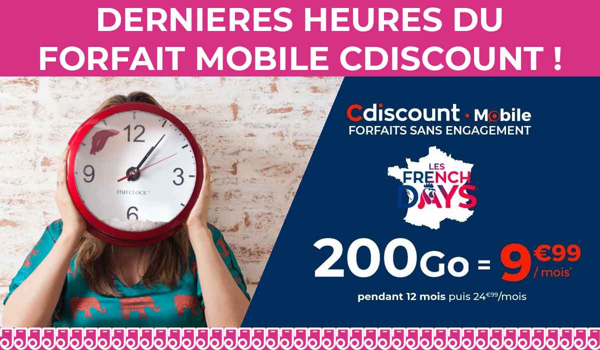 Forfait mobile : fin du forfait 200Go à moins de 10€ chez Cdiscount Mobile !