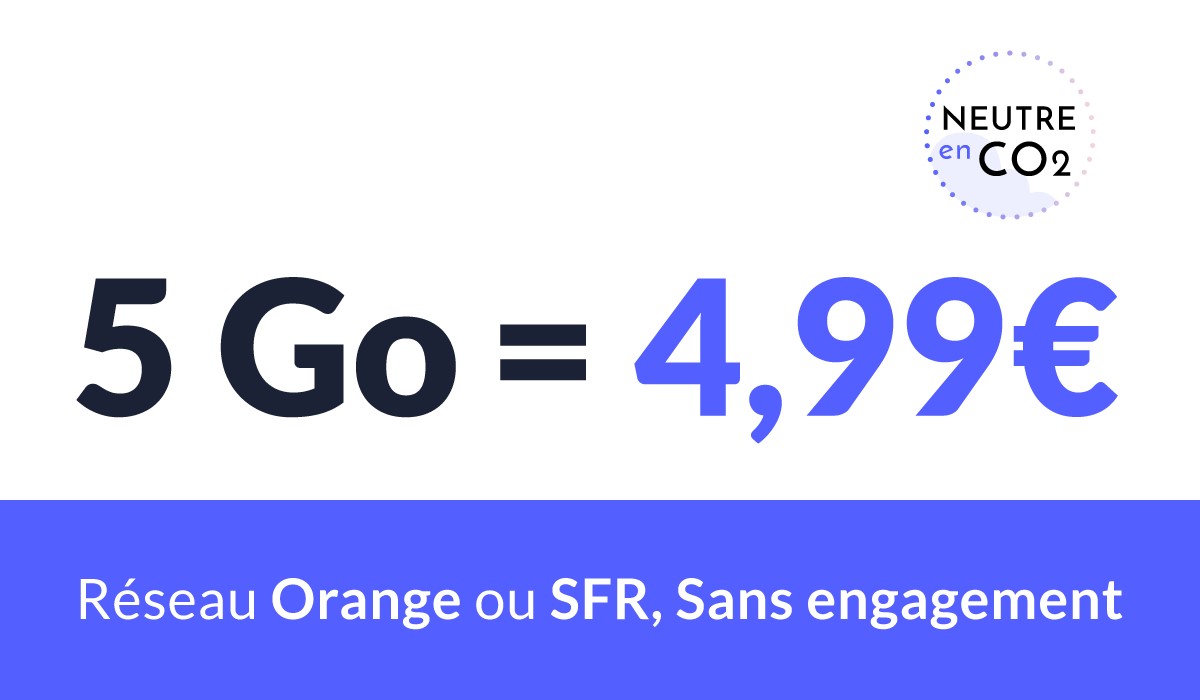 Forfait mobile : une offre 5Go sur SFR ou Orange au prix exceptionnel de 4,99 €