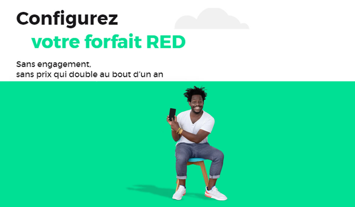 Forfaits 80 et 100 Go à prix remisés d'au moins 3€ par mois chez RED