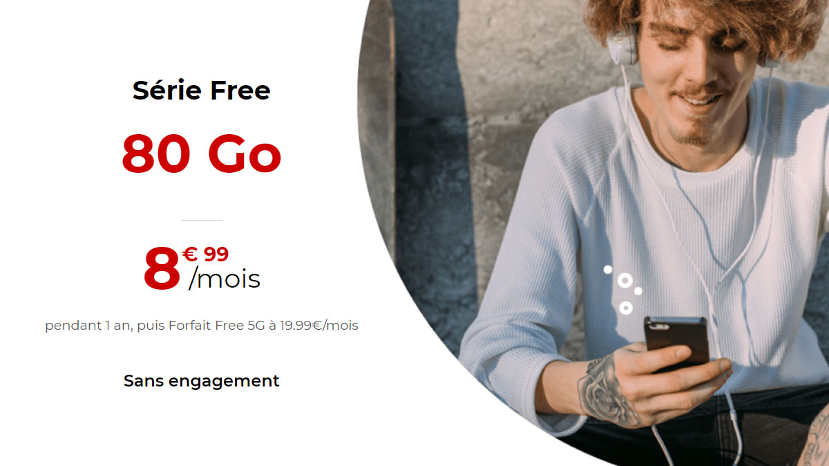 Forfait mobile : une nouvelle promo de Free Mobile 80Go à 8€99 par mois !
