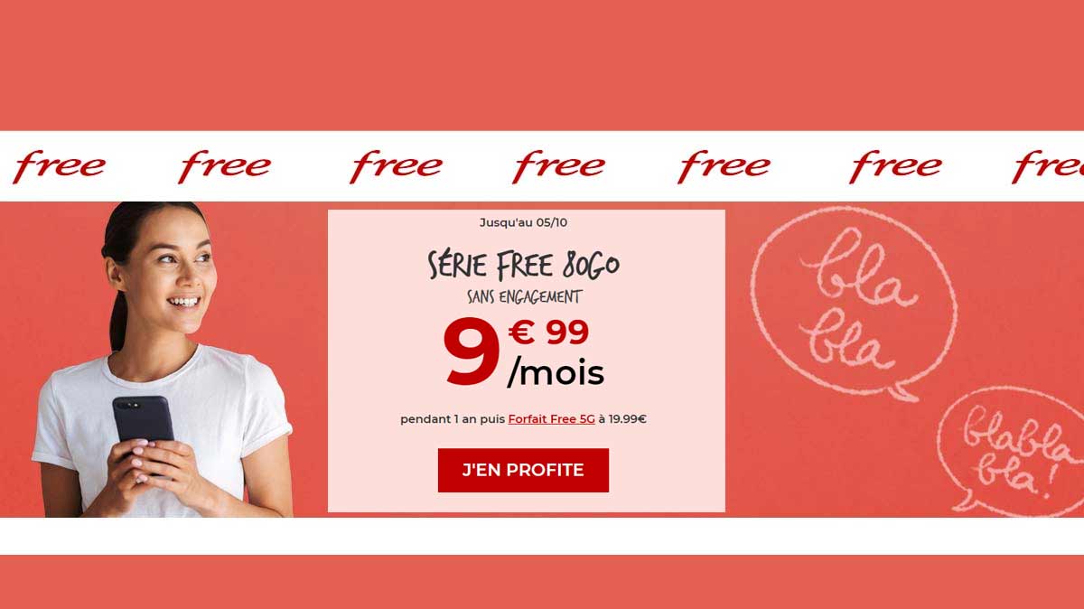Free frappe un grand coup avec un forfait illimité 80Go pour moins de 10€