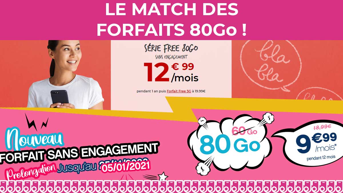 Free mobile et Coriolis proposent des forfaits mobiles 80Go, lequel choisir ?