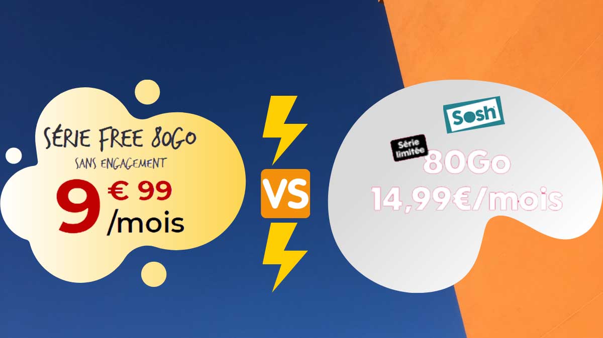 Free vs SOSH : un forfait mobile 80Go en promo à partir de 9.99€
