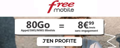 Forfait Free 80 Go à 8,99 euros