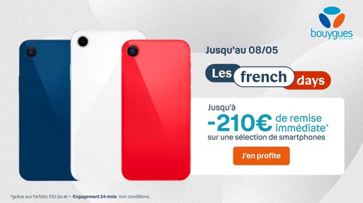 French Days : des promos exceptionnelles chez Bouygues Telecom sur une large sélection de smartphones !