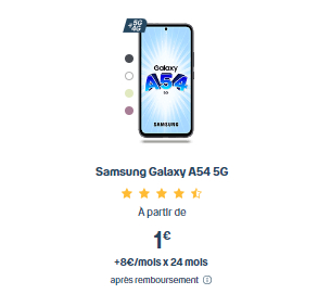 promo bouygues Telecom Galaxy A54