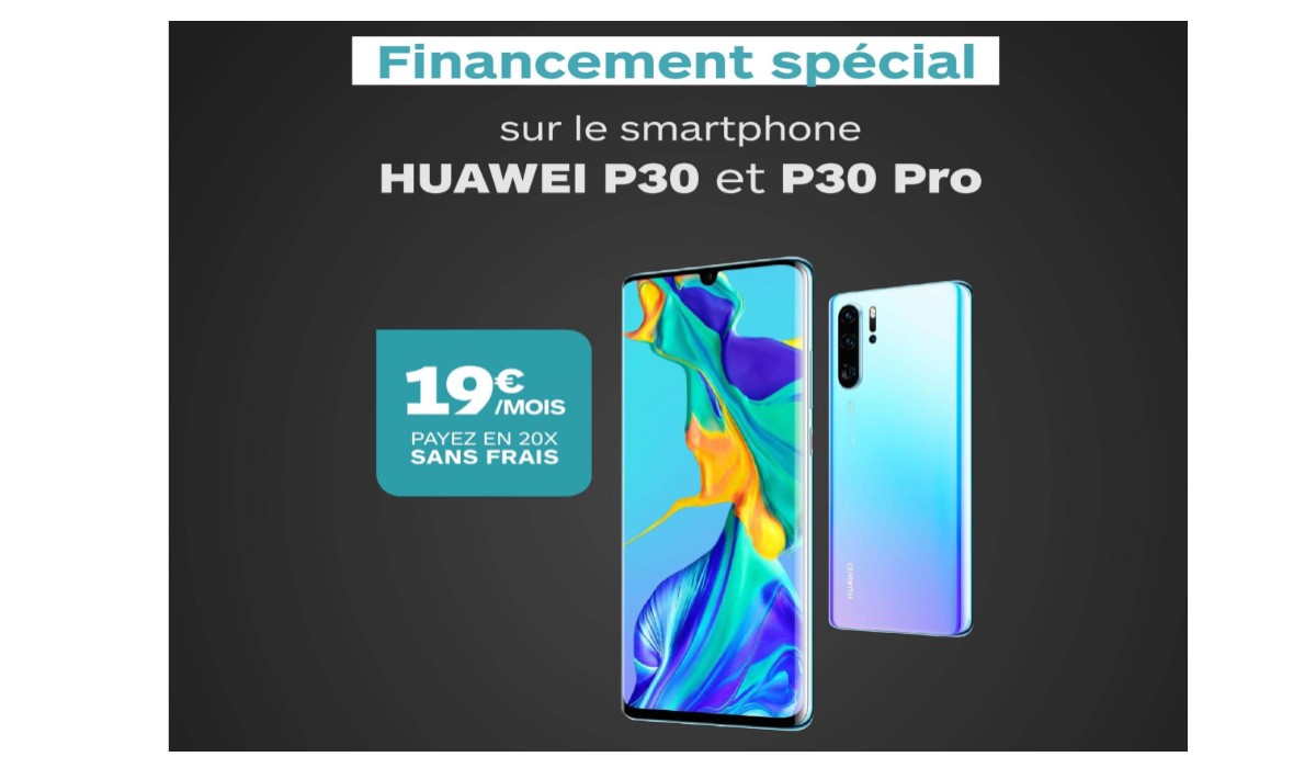 Huawei P30 ou P30 Pro : Profitez d'une remise de 250€ et payez votre Smartphone en 20 fois sans frais chez Boulanger