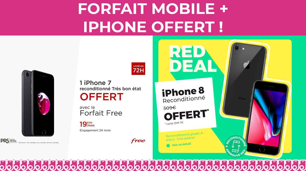 IPHONE OFFERT chez RED by SFR ou avec la nouvelle vente privée Free mobile !