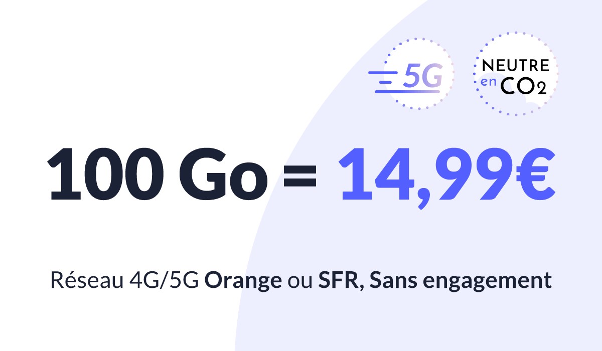 Incroyable ! Votre forfait mobile 100Go en 4G/5G à seulement 14,99€ sur Orange ou SFR !