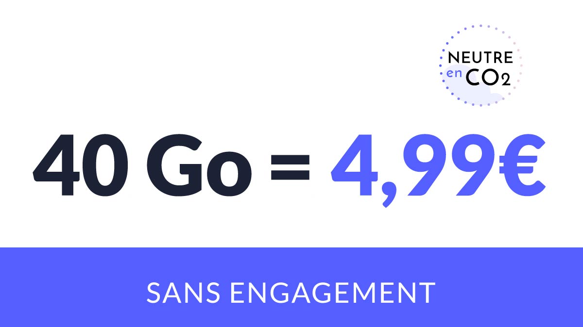 Janvier de folie chez Prixtel avec un forfait mobile 40 Go à 4,99 € par mois !