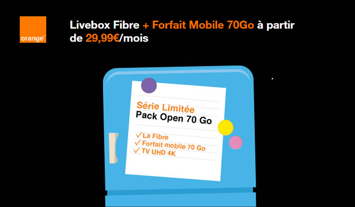 Le pack du jour : Livebox et Forfait 70Go pour moins de 30€ chez Orange