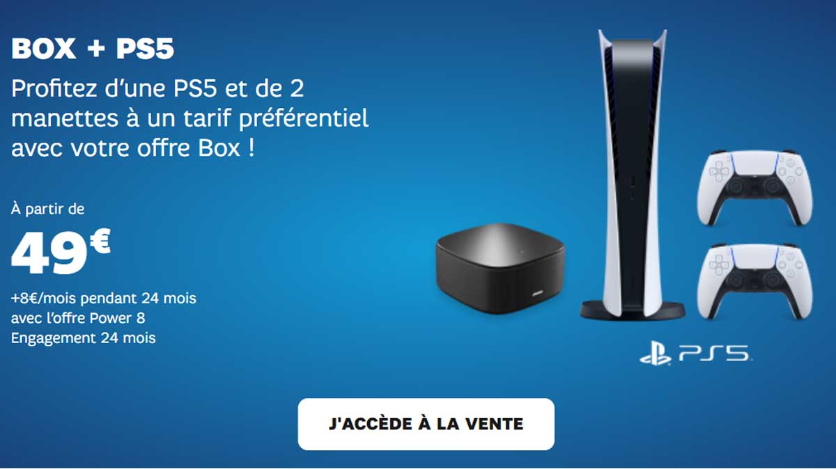L'offre PS5 à 49€ avec la SFR Box est de retour pour quelques jours !