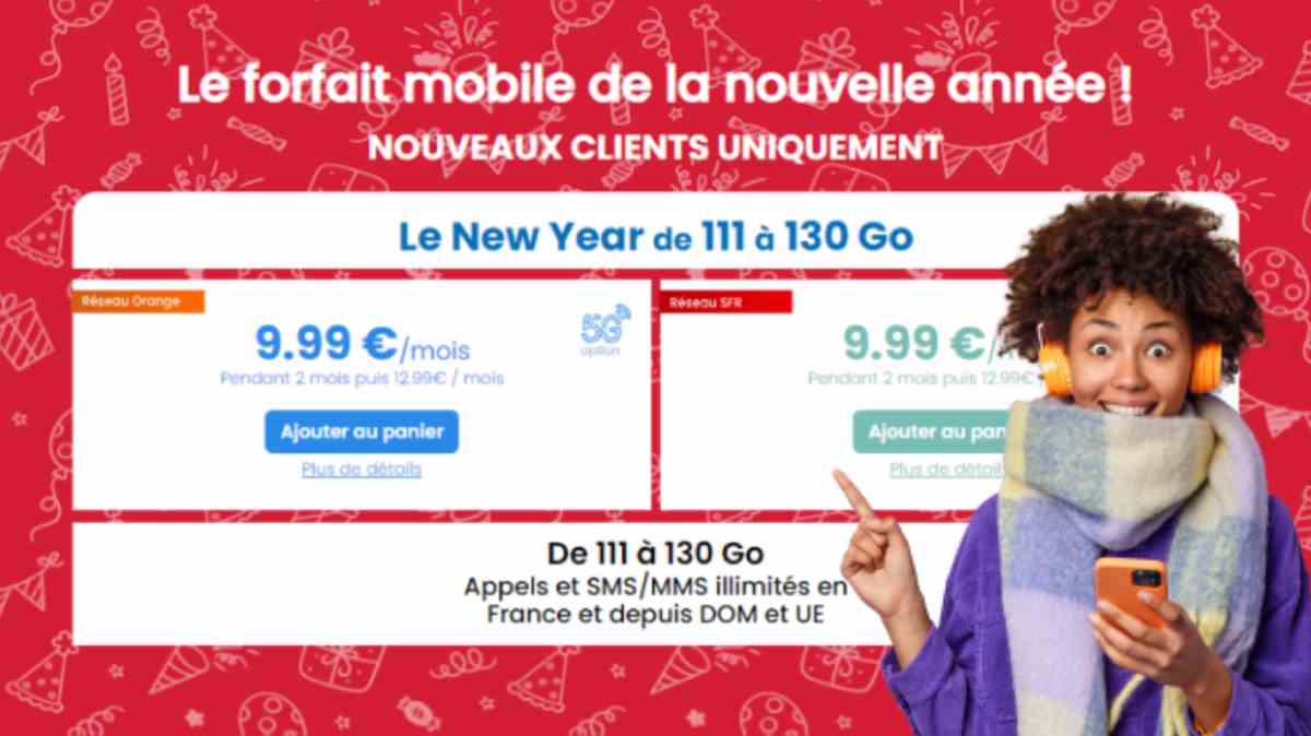 L'offre de fin d'année est arrivée chez YouPrice : un forfait mobile avec 111Go à seulement 9.99€ sur le réseau Orange ou SFR !