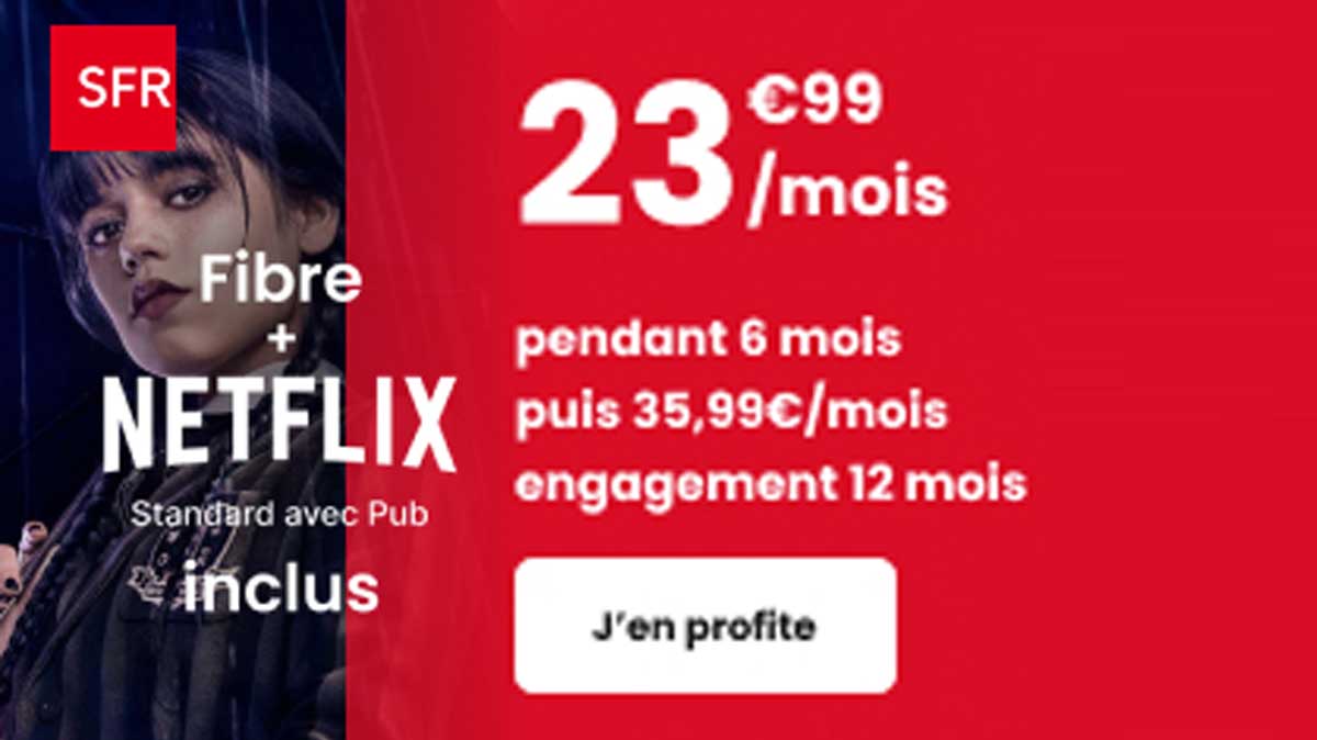 La Fibre + Netflix à prix canon chez SFR : profitez de cette offre spéciale !