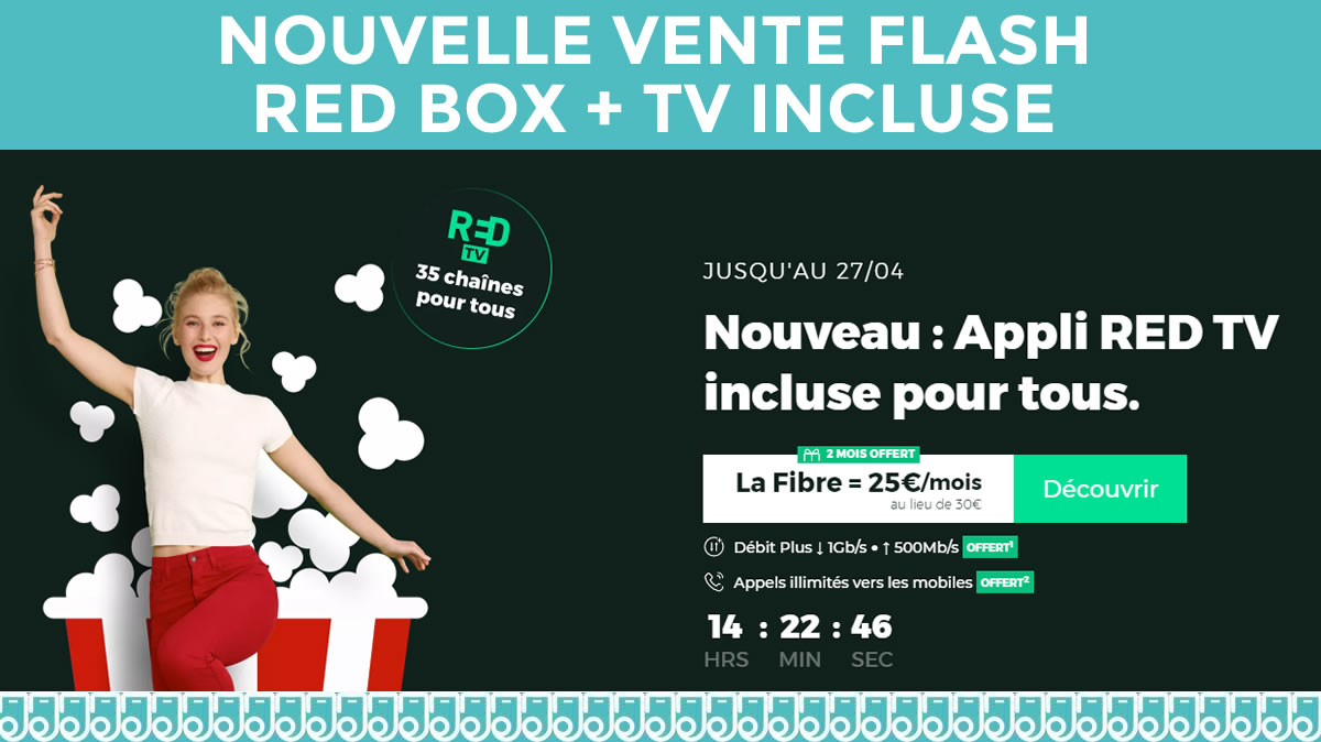 La RED BOX + TV offerte en vente FLASH sur 1 journée et toujours 2 mois offerts