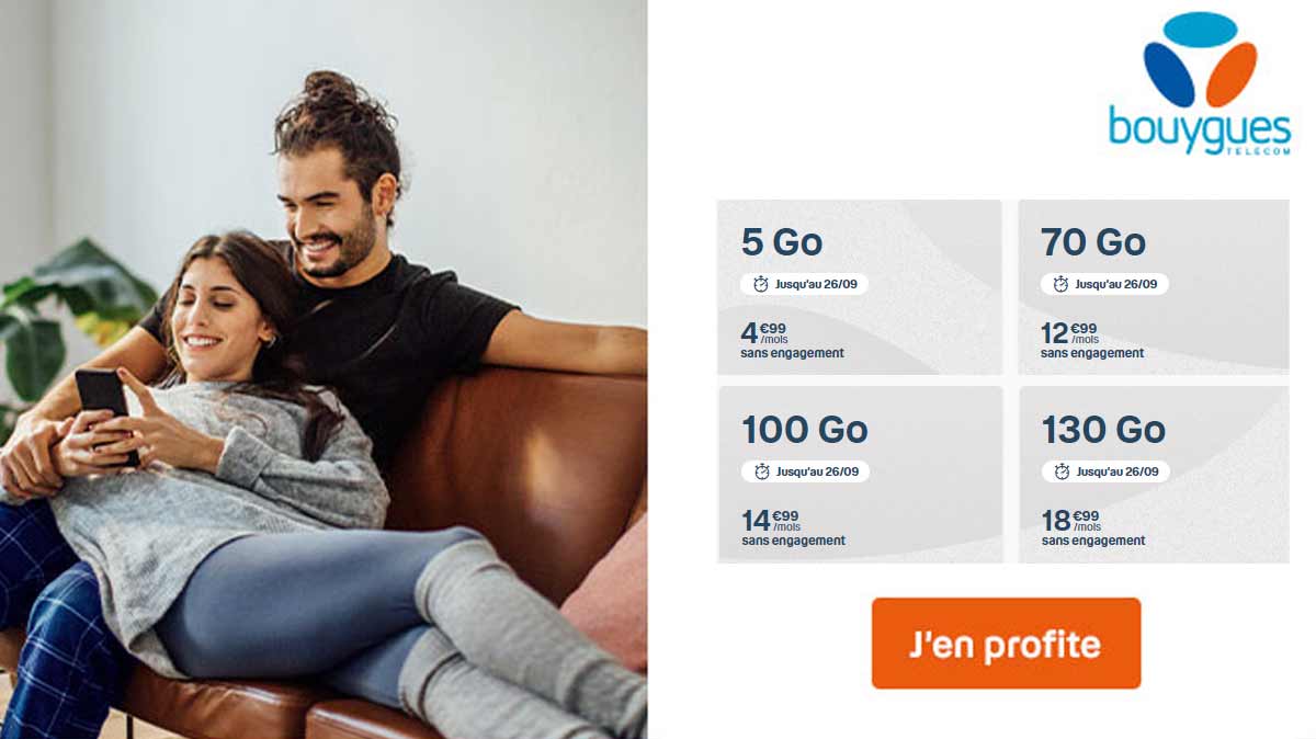 Top départ pour les nouveaux forfaits B&You de Bouygues Telecom