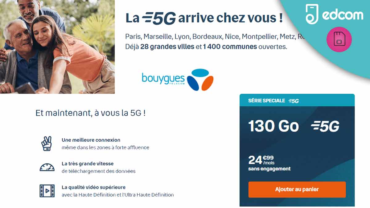 La promo d'exception 130Go de 5G sans engagement de Bouygues Telecom est toujours là !