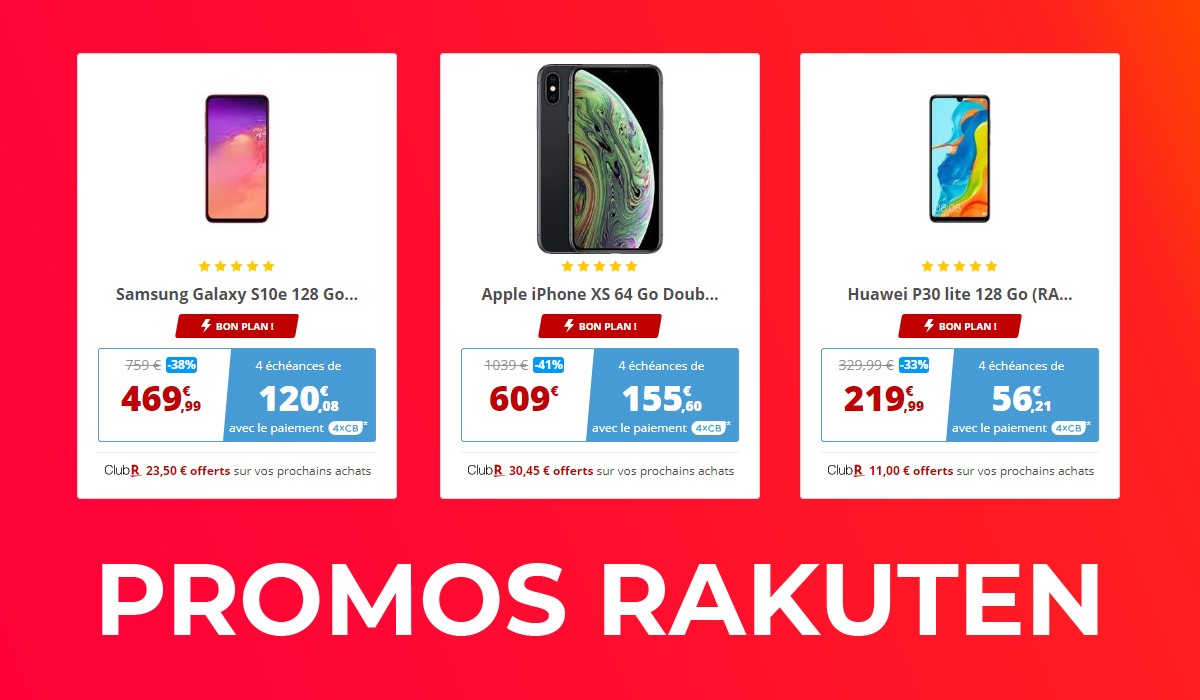 La sélection des trois bons plans Smartphones chez Rakuten