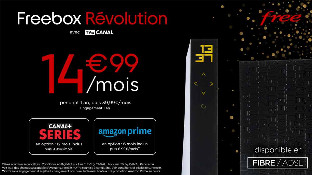 La vente privée Freebox Révolution à prix cassé avec Canal+ séries et Amazon prime inclus expire bientôt