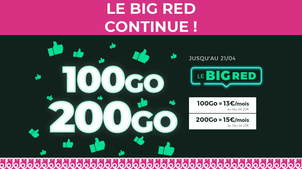 Le BIG RED continue avec des forfaits mobiles à prix cassés dès 5€/mois !