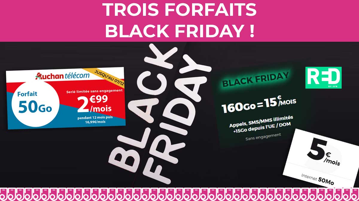 Le Black Friday continue avec les forfaits mobiles en promo de RED by SFR et Auchan Télécom